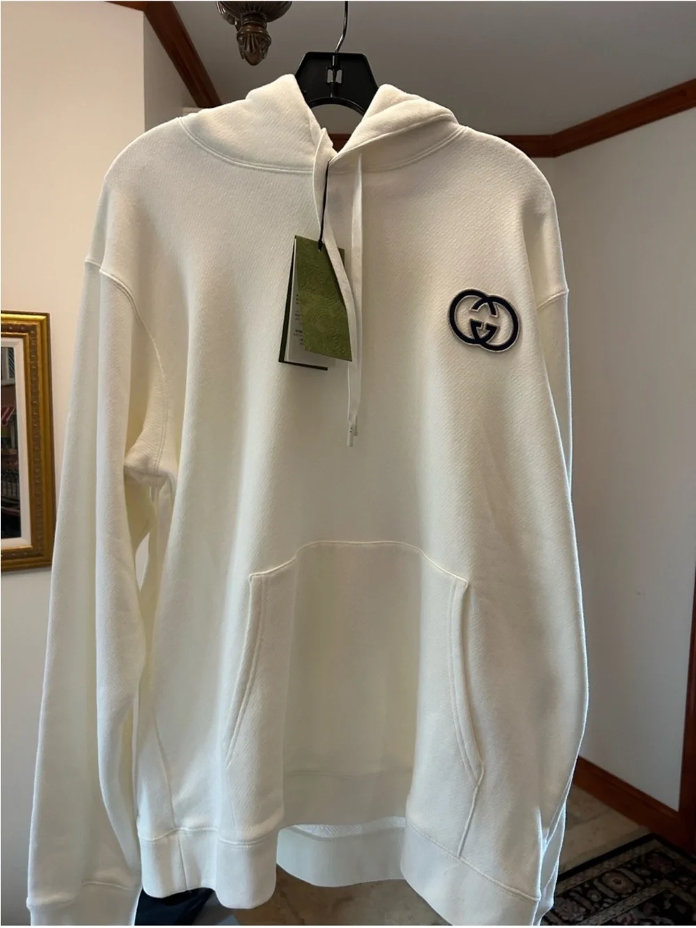 Men’s Gucci embroidered interlocking G logo hoodie size XXXL made in Italy. NWT.